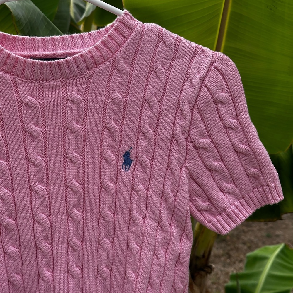 Ralph Lauren Pink Cable Knit Sweater